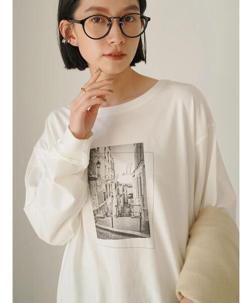 AMERICAN HOLIC（アメリカンホリック）の「裾ラウンドフォトカットチュニック（Tシャツ/カットソー・レディース・オフホワイト/ホワイト・M/L）」の3枚目の写真