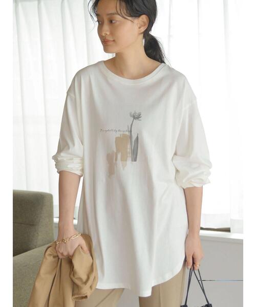 AMERICAN HOLIC（アメリカンホリック）の「裾ラウンドフォトカットチュニック（Tシャツ/カットソー・レディース・オフホワイト/ホワイト・M/L）」の7枚目の写真