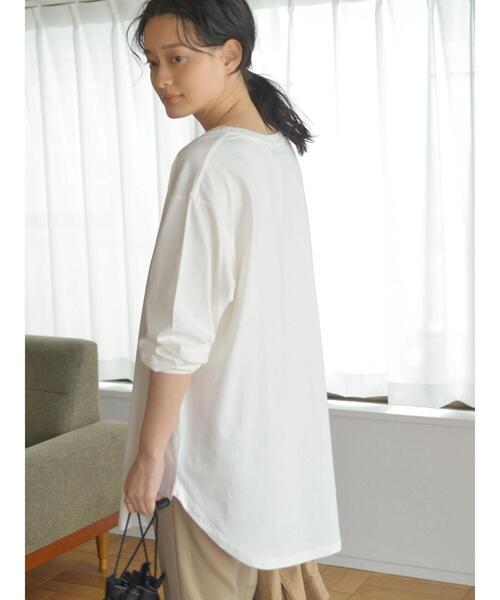 AMERICAN HOLIC（アメリカンホリック）の「裾ラウンドフォトカットチュニック（Tシャツ/カットソー・レディース・オフホワイト/ホワイト・M/L）」の8枚目の写真