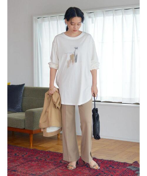 AMERICAN HOLIC（アメリカンホリック）の「裾ラウンドフォトカットチュニック（Tシャツ/カットソー・レディース・オフホワイト/ホワイト・M/L）」の13枚目の写真