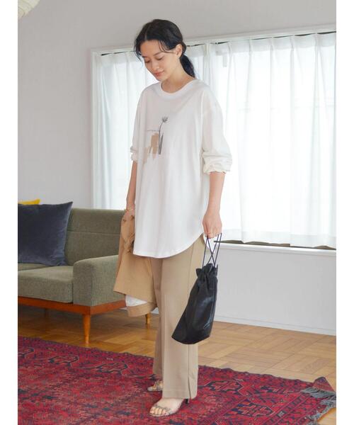 AMERICAN HOLIC（アメリカンホリック）の「裾ラウンドフォトカットチュニック（Tシャツ/カットソー・レディース・オフホワイト/ホワイト・M/L）」の15枚目の写真