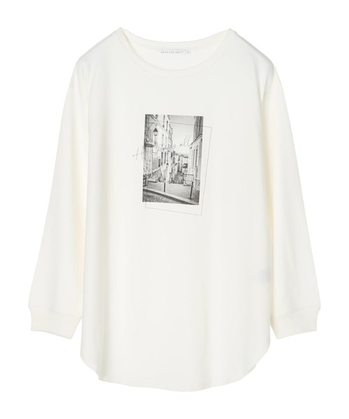 AMERICAN HOLIC（アメリカンホリック）の「裾ラウンドフォトカットチュニック（Tシャツ/カットソー・レディース・オフホワイト/ホワイト・M/L）」の2枚目の写真