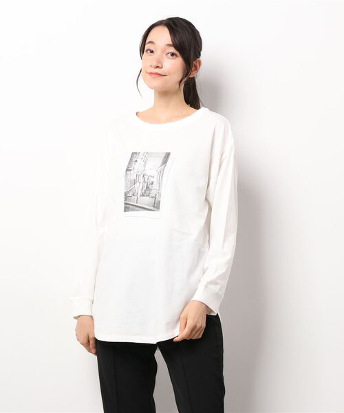 AMERICAN HOLIC（アメリカンホリック）の「裾ラウンドフォトカットチュニック（Tシャツ/カットソー・レディース・オフホワイト/ホワイト・M/L）」の5枚目の写真