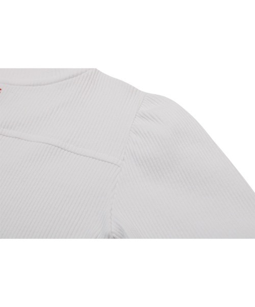 RSVP(アールエスブイピー)の「【RSVP 】Puff sleeves slim t-shirts / パフスリーブ スリムティーシャツ(Tシャツ/カットソー・レディース・ホワイト/ベージュ/ダークグリーン・FREE)」の5枚目の写真
