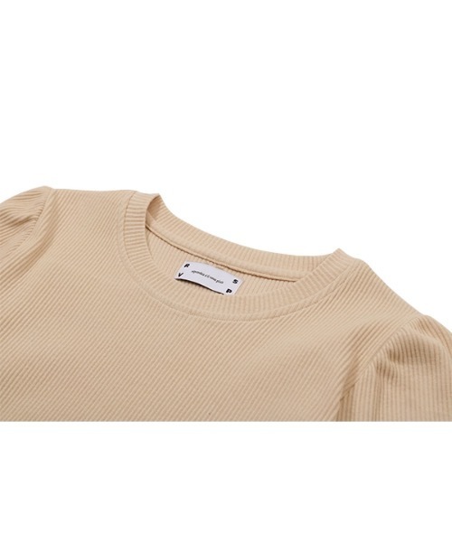 RSVP(アールエスブイピー)の「【RSVP 】Puff sleeves slim t-shirts / パフスリーブ スリムティーシャツ(Tシャツ/カットソー・レディース・ホワイト/ベージュ/ダークグリーン・FREE)」の9枚目の写真