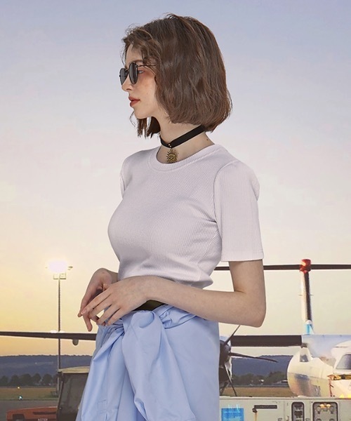 RSVP(アールエスブイピー)の「【RSVP 】Puff sleeves slim t-shirts / パフスリーブ スリムティーシャツ(Tシャツ/カットソー・レディース・ホワイト/ベージュ/ダークグリーン・FREE)」の21枚目の写真