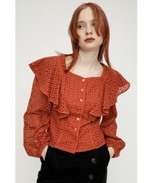COTTON LACE RUFFLE TOPS コットン レース ラッフル トップス