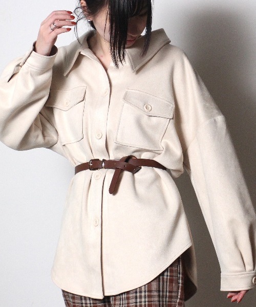 one way(ワンウェイ)の「【oneway】スエポンCPOシャツ(シャツ/ブラウス・レディース・ホワイト/ライトグレー/ブラック/ライトブラウン・FREE)」の2枚目の写真