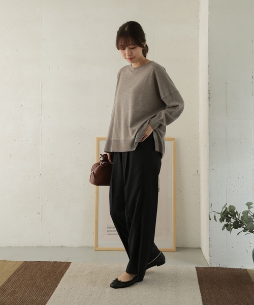 URBAN RESEARCH DOORS（アーバンリサーチドアーズ）の「クリアツイルストレートパンツ（その他パンツ・レディース・チャコールグレー/ブラック・36/38）」の14枚目の写真