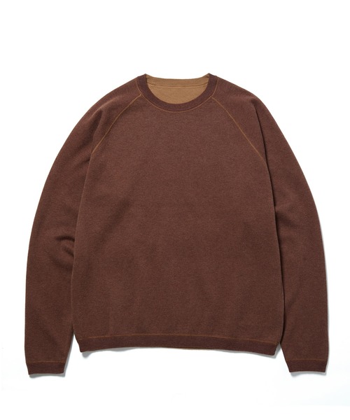 ADAM ET ROPE'(アダムエロペ)の「カシミアブレンド リバーシブルクルーネック プルオーバー(ニット/セーター・メンズ・ボルドー/グレー系その他/グリーン系その他3・M/L)」の4枚目の写真