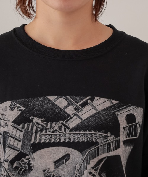 BONbazaar（ボンバザール）の「《ユニセックス》【M.C ESCHER/マウリッツ・コルネリス・エッシャー】プリントスウェット（スウェット・レディース・ブラック・MEDIUM/X-LARGE）」の19枚目の写真