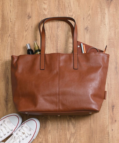 Un coeur（アンクール）の「【Un coeur】COLORS　カラーズトートバッグ　311285（トートバッグ・メンズ・ブラック/ネイビー/グレー/キャメル・FREE）」の4枚目の写真