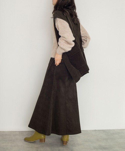 w closet（ダブルクローゼット）の「【SETUP対応】11ｗコーデュロイマーメイドスカート（スカート・レディース・スミクロ/カーキ/サックスブルー・FREE）」の17枚目の写真