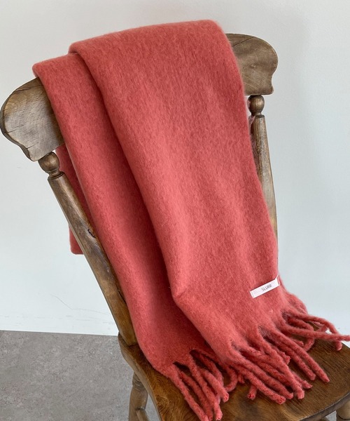 SLURR（スラ―）の「フリンジストール（ストール/ショール・レディース・チェック/グレー/レッド/ピンク・FREE）」の3枚目の写真