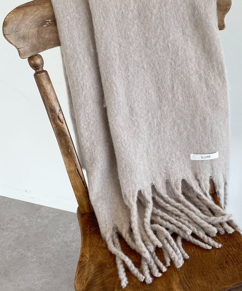 SLURR（スラ―）の「フリンジストール（ストール/ショール・レディース・チェック/グレー/レッド/ピンク・FREE）」の7枚目の写真