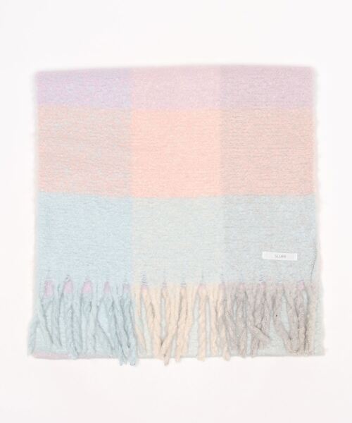 SLURR（スラ―）の「フリンジストール（ストール/ショール・レディース・チェック/グレー/レッド/ピンク・FREE）」の9枚目の写真