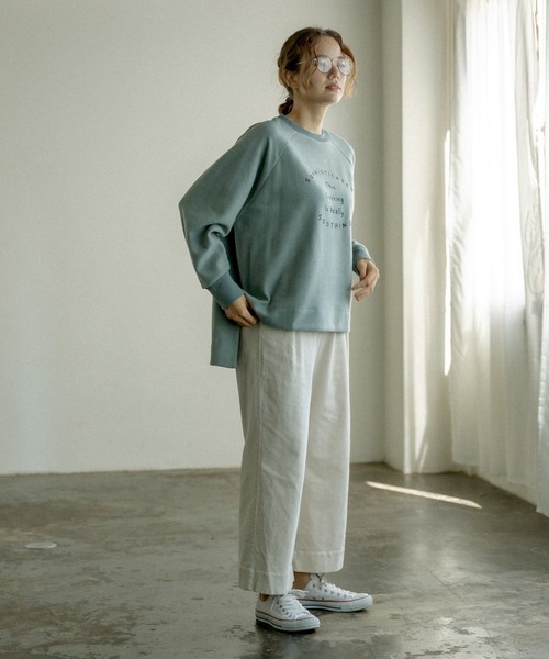 PUAL CE CIN（ピュアルセシン）の「起毛プリントプルオーバー（Tシャツ/カットソー・レディース・チャコールグレー/グレー/ベージュ/グリーン・FREE）」の20枚目の写真