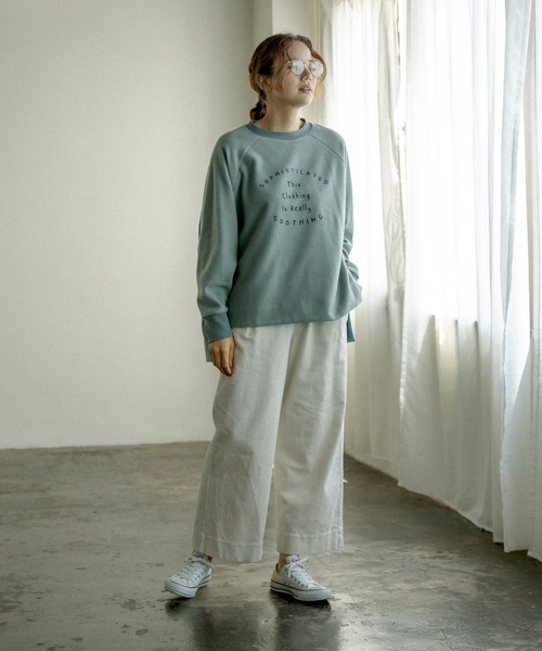 PUAL CE CIN（ピュアルセシン）の「起毛プリントプルオーバー（Tシャツ/カットソー・レディース・チャコールグレー/グレー/ベージュ/グリーン・FREE）」の12枚目の写真