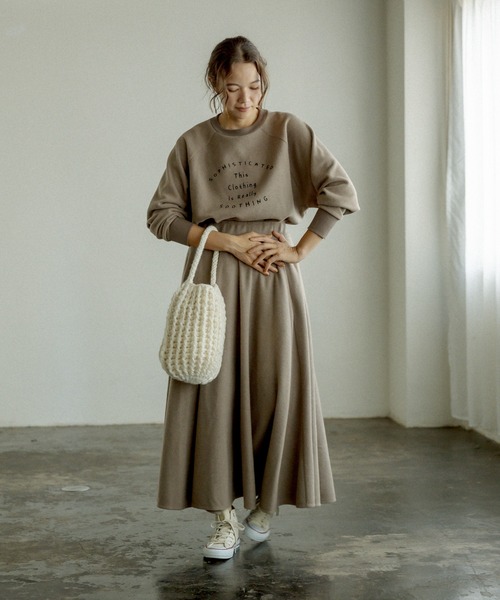 PUAL CE CIN（ピュアルセシン）の「起毛プリントプルオーバー（Tシャツ/カットソー・レディース・チャコールグレー/グレー/ベージュ/グリーン・FREE）」の11枚目の写真