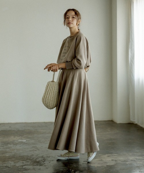 PUAL CE CIN（ピュアルセシン）の「起毛プリントプルオーバー（Tシャツ/カットソー・レディース・チャコールグレー/グレー/ベージュ/グリーン・FREE）」の19枚目の写真