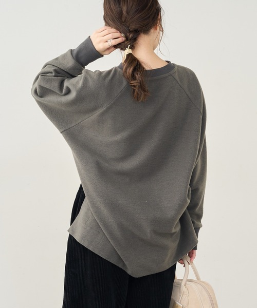 PUAL CE CIN（ピュアルセシン）の「起毛プリントプルオーバー（Tシャツ/カットソー・レディース・チャコールグレー/グレー/ベージュ/グリーン・FREE）」の18枚目の写真