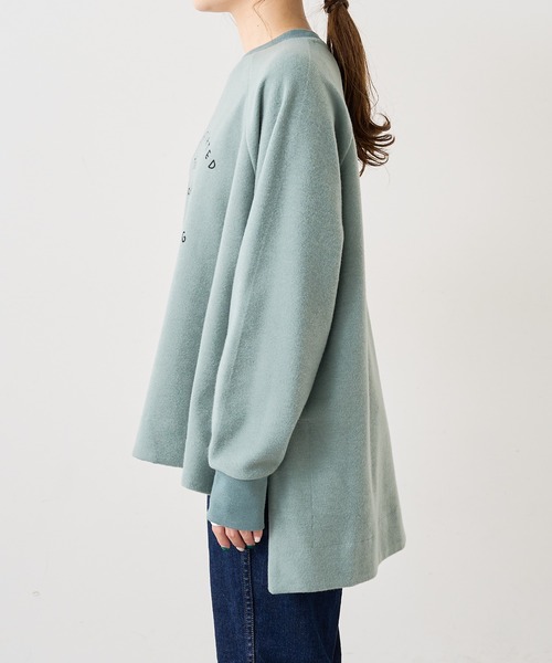 PUAL CE CIN（ピュアルセシン）の「起毛プリントプルオーバー（Tシャツ/カットソー・レディース・チャコールグレー/グレー/ベージュ/グリーン・FREE）」の7枚目の写真