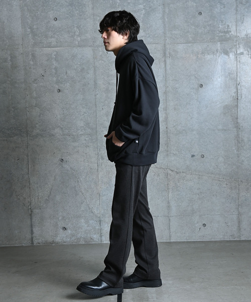 NIDO（ニド）の「NIDO 起毛ビッグプルパーカー（パーカー・メンズ・チャコールグレー/グリーン/クリーム・MEDIUM/LARGE）」の10枚目の写真