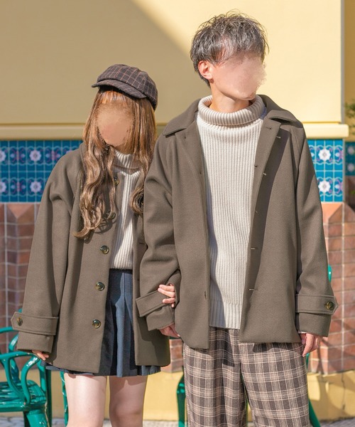 PairPair（ペアペア）の「タートルニットプルオーバー(ユニセックス)（ニット/セーター・レディース・オレンジ/アイボリー/グレイッシュブルー・FREE）」の2枚目の写真