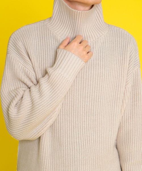 PairPair（ペアペア）の「タートルニットプルオーバー(ユニセックス)（ニット/セーター・レディース・オレンジ/アイボリー/グレイッシュブルー・FREE）」の22枚目の写真