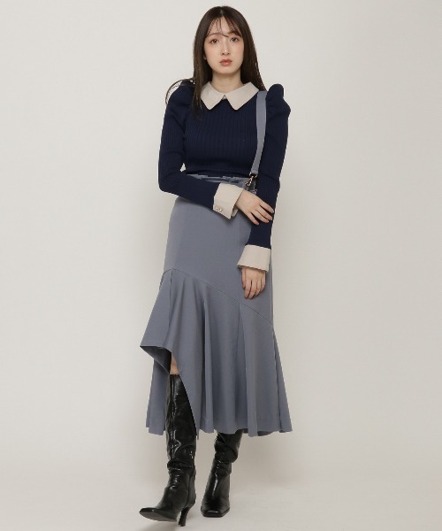 REDYAZEL（レディアゼル）の「サス付きイレギュラーヘムスカート（スカート・レディース・ブルー/カーキ/ネイビー・SMALL/MEDIUM）」の21枚目の写真