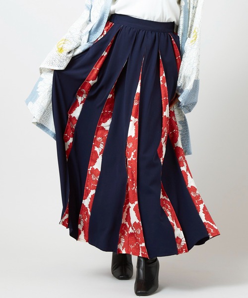 カヤ（カヤ）の「【カヤ】-SHIKI-四季 春風八掛スカート（スカート・レディース・ブラック/ネイビー/グレー/グリーン/ライトグレー/ブルー/ネイビー系/バイオレット・FREE）」の7枚目の写真