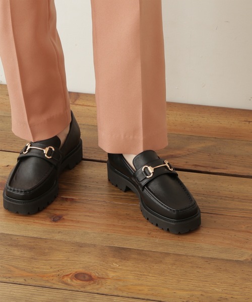 N.（N. Natural Beauty Basic）（エヌエヌナチュラルビューティーベーシック）の「◆トラックソールローファー（ローファー・レディース・ブラック/ベージュ・24.5/23.5）」の7枚目の写真