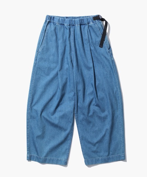 WILD THINGS（ワイルドシングス）の「【WILDTHINGS / ワイルドシングス】 SHELTECH DENIM TUCK WIDE PANTS シェルテックデニムタックワイドパンツ（デニムパンツ・レディース・ブルー系その他/ワンウォッシュ/オフホワイト・S/M）」の2枚目の写真
