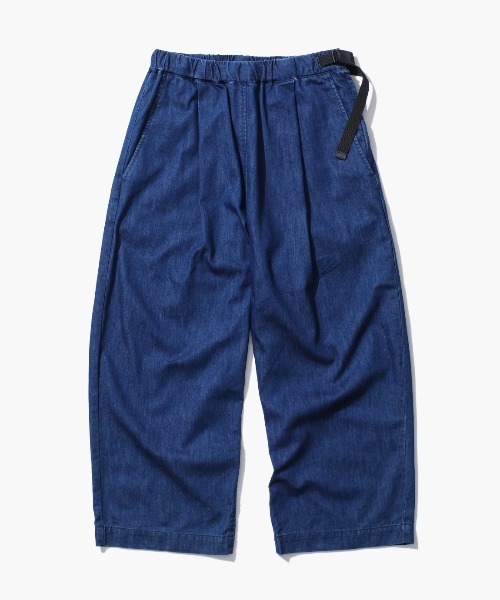 WILD THINGS（ワイルドシングス）の「【WILDTHINGS / ワイルドシングス】 SHELTECH DENIM TUCK WIDE PANTS シェルテックデニムタックワイドパンツ（デニムパンツ・レディース・ブルー系その他/ワンウォッシュ/オフホワイト・S/M）」の3枚目の写真