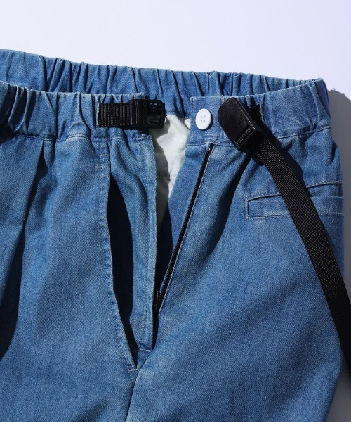 WILD THINGS（ワイルドシングス）の「【WILDTHINGS / ワイルドシングス】 SHELTECH DENIM TUCK WIDE PANTS シェルテックデニムタックワイドパンツ（デニムパンツ・レディース・ブルー系その他/ワンウォッシュ/オフホワイト・S/M）」の11枚目の写真