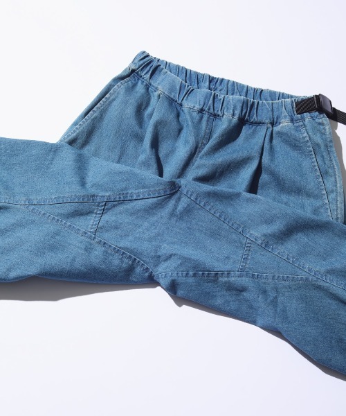 WILD THINGS（ワイルドシングス）の「【WILDTHINGS / ワイルドシングス】 SHELTECH DENIM TUCK WIDE PANTS シェルテックデニムタックワイドパンツ（デニムパンツ・レディース・ブルー系その他/ワンウォッシュ/オフホワイト・S/M）」の4枚目の写真