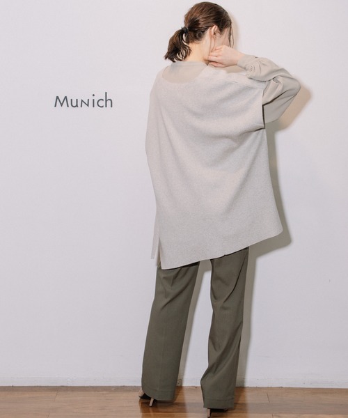 Munich(ミューニック)の「リネンコットン総針編みニットポンチョベスト(ベスト・レディース・ブラック/グレー/レッド/シルバーグレー・FREE)」の19枚目の写真