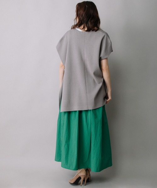 Munich(ミューニック)の「リネンコットン総針編みニットポンチョベスト(ベスト・レディース・ブラック/グレー/レッド/シルバーグレー・FREE)」の20枚目の写真