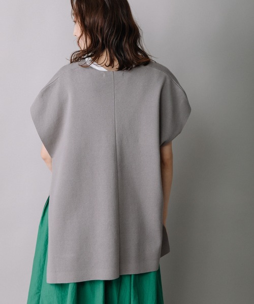 Munich(ミューニック)の「リネンコットン総針編みニットポンチョベスト(ベスト・レディース・ブラック/グレー/レッド/シルバーグレー・FREE)」の16枚目の写真