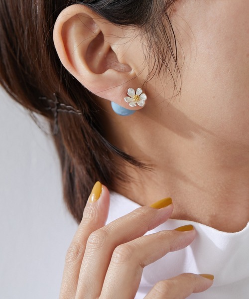 ear PAPILLONNER(イアパピヨネ)の「【WEB限定】ボールキャッチ2WAYピアス(リボン/フラワー)(ピアス(両耳用)・レディース・パープル/サーモンピンク/ライトグリーン/ライトブルー/ピンク/アイボリー/クリア・FREE/ONE SIZE)」の12枚目の写真