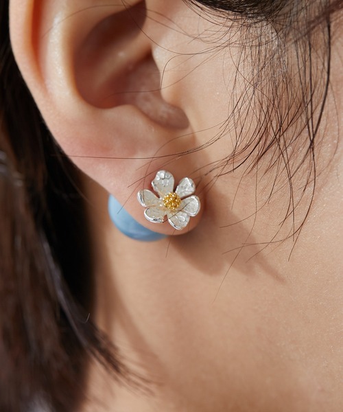 ear PAPILLONNER(イアパピヨネ)の「【WEB限定】ボールキャッチ2WAYピアス(リボン/フラワー)(ピアス(両耳用)・レディース・パープル/サーモンピンク/ライトグリーン/ライトブルー/ピンク/アイボリー/クリア・FREE/ONE SIZE)」の13枚目の写真