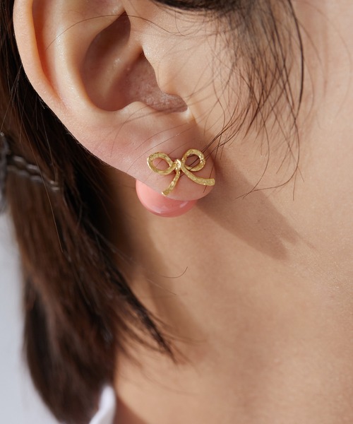 ear PAPILLONNER(イアパピヨネ)の「【WEB限定】ボールキャッチ2WAYピアス(リボン/フラワー)(ピアス(両耳用)・レディース・パープル/サーモンピンク/ライトグリーン/ライトブルー/ピンク/アイボリー/クリア・FREE/ONE SIZE)」の20枚目の写真