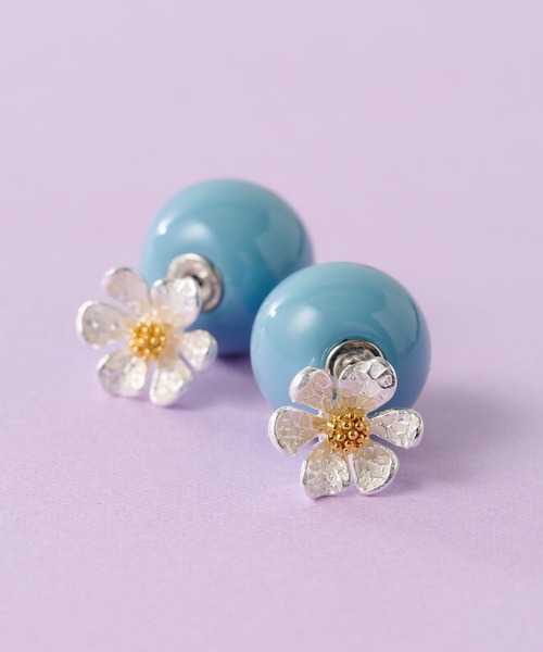 ear PAPILLONNER(イアパピヨネ)の「【WEB限定】ボールキャッチ2WAYピアス(リボン/フラワー)(ピアス(両耳用)・レディース・パープル/サーモンピンク/ライトグリーン/ライトブルー/ピンク/アイボリー/クリア・FREE/ONE SIZE)」の11枚目の写真