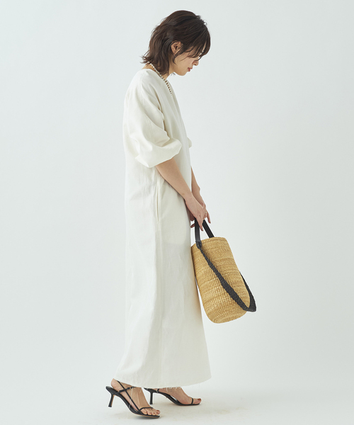 plage（プラージュ）の「ギャザースリーブドレス◆（ワンピース・レディース・ブラック/ホワイト・36/38）」の6枚目の写真