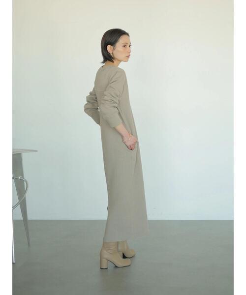 rem closet（レムクローゼット）の「ラゲットリブワンピース（ワンピース・レディース・アイボリー/グレイッシュベージュ・FREE）」の4枚目の写真