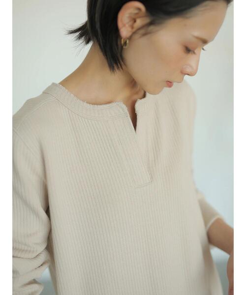 rem closet（レムクローゼット）の「ラゲットリブワンピース（ワンピース・レディース・アイボリー/グレイッシュベージュ・FREE）」の7枚目の写真