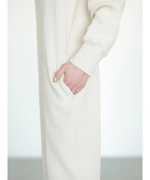 rem closet（レムクローゼット）の「ラゲットリブワンピース（ワンピース・レディース・アイボリー/グレイッシュベージュ・FREE）」の9枚目の写真