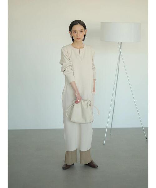 rem closet（レムクローゼット）の「ラゲットリブワンピース（ワンピース・レディース・アイボリー/グレイッシュベージュ・FREE）」の13枚目の写真