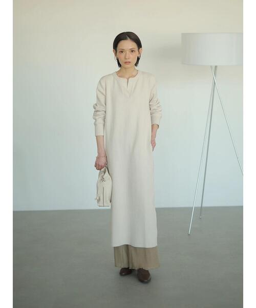 rem closet（レムクローゼット）の「ラゲットリブワンピース（ワンピース・レディース・アイボリー/グレイッシュベージュ・FREE）」の16枚目の写真