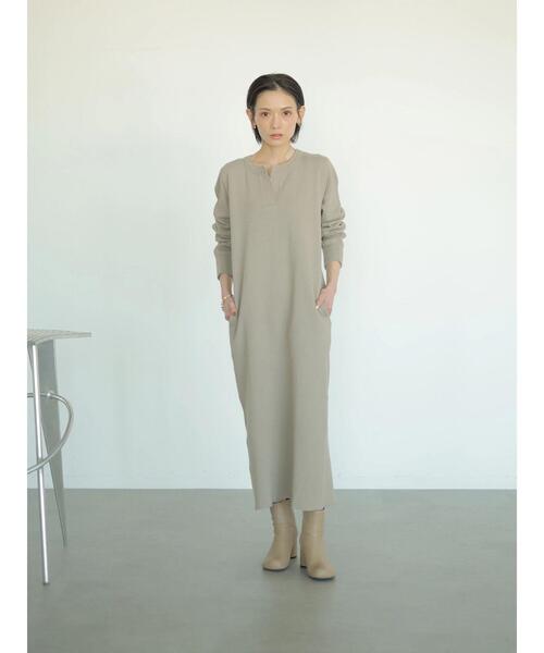 rem closet（レムクローゼット）の「ラゲットリブワンピース（ワンピース・レディース・アイボリー/グレイッシュベージュ・FREE）」の17枚目の写真